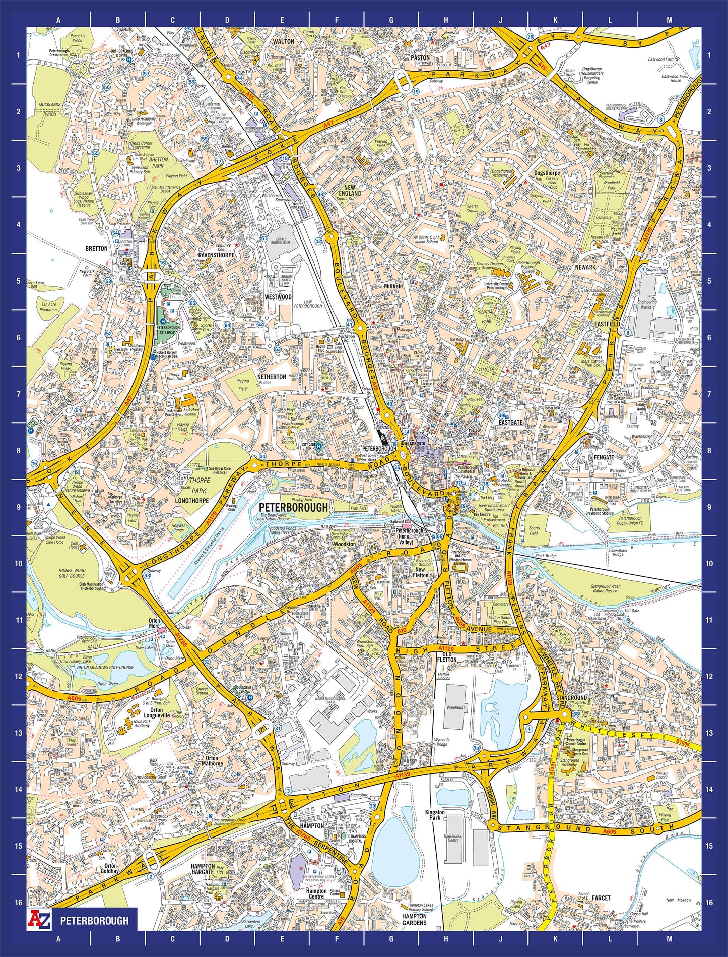 A-Z Map of Peterborough 1000 Piece Jigsaw