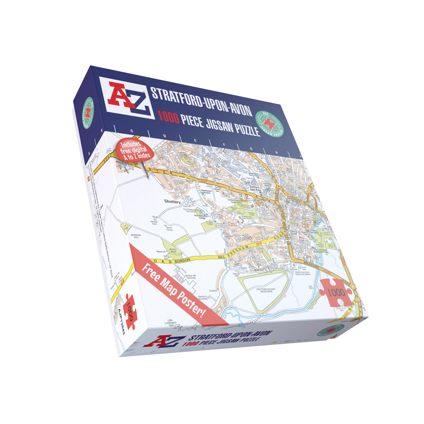 A-Z Map of Stratford-upon-Avon 1000 Piece Jigsaw