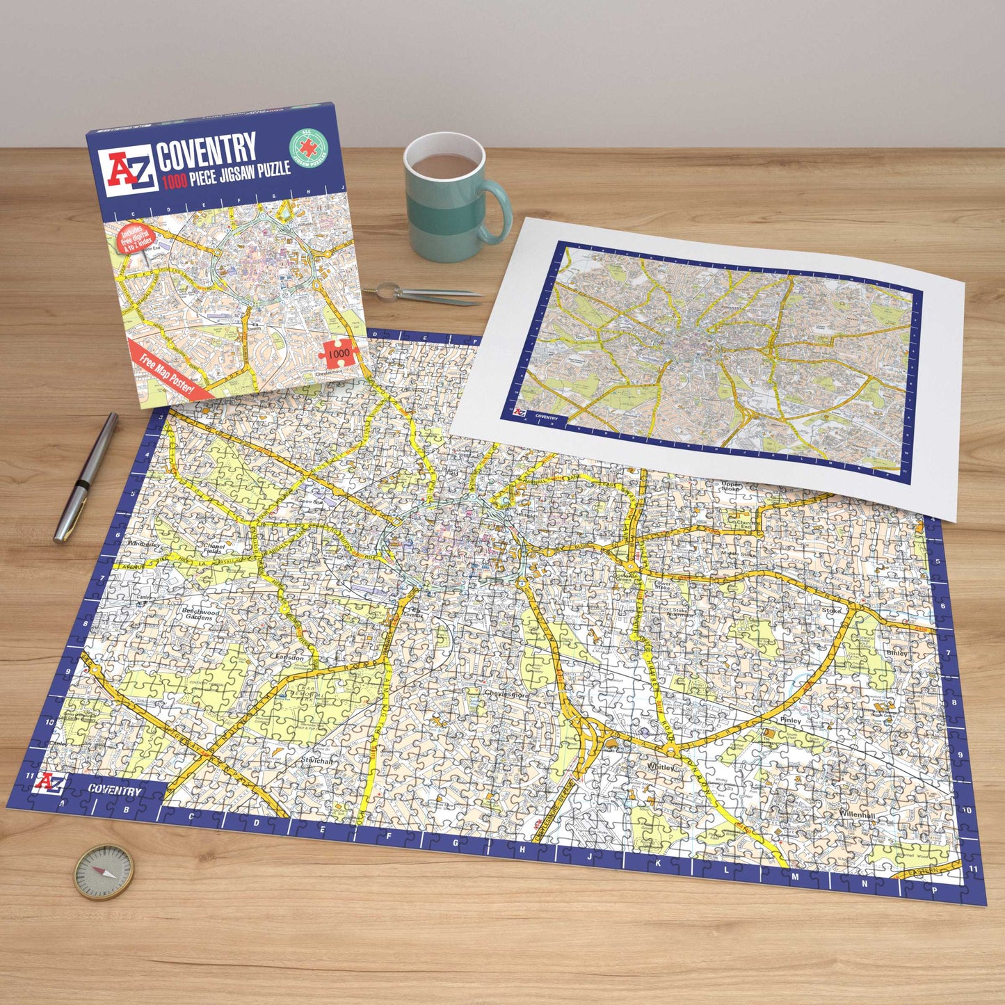 A-Z Map of Coventry 1000 Piece Jigsaw