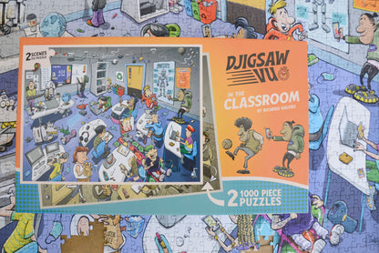 Djigsaw Vu In the Classroom 2 x  1000 Piece Jigsaw Puzzle Set