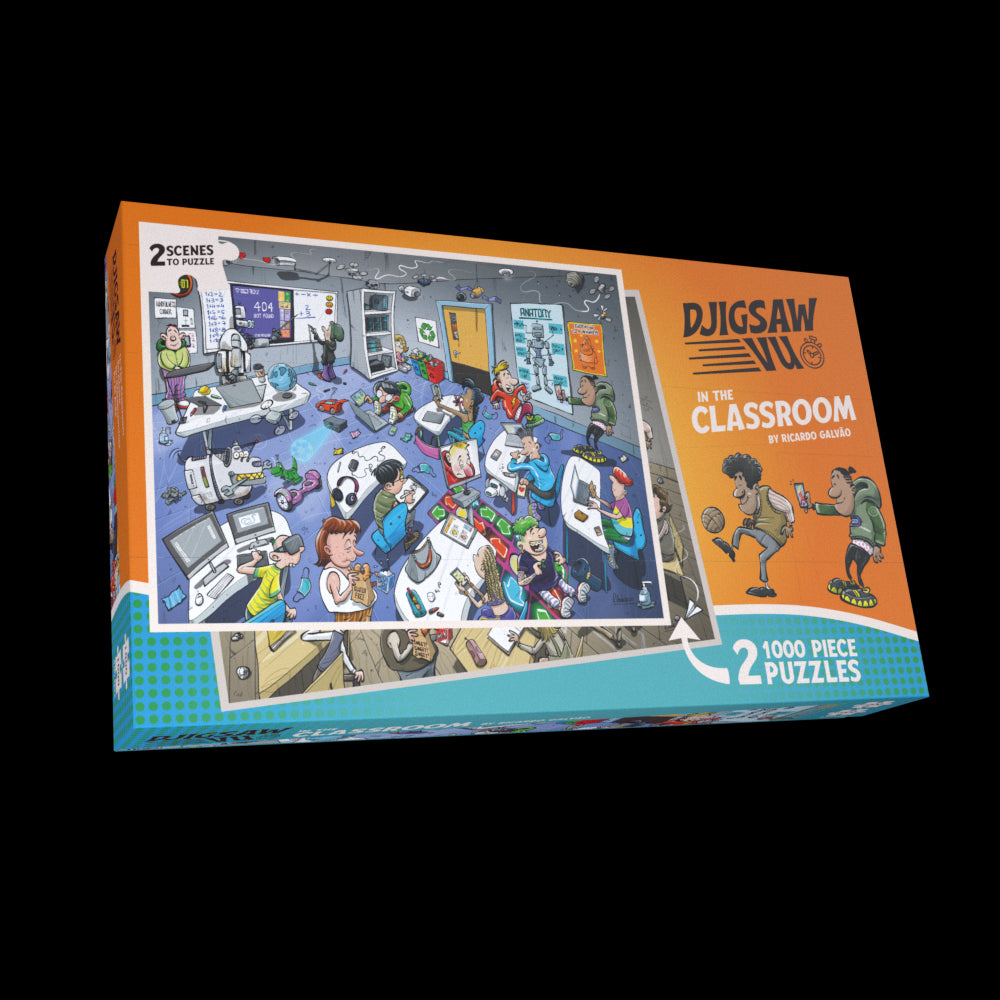 Djigsaw Vu In the Classroom 2 x  1000 Piece Jigsaw Puzzle Set