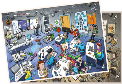Djigsaw Vu In the Classroom 2 x  1000 Piece Jigsaw Puzzle Set