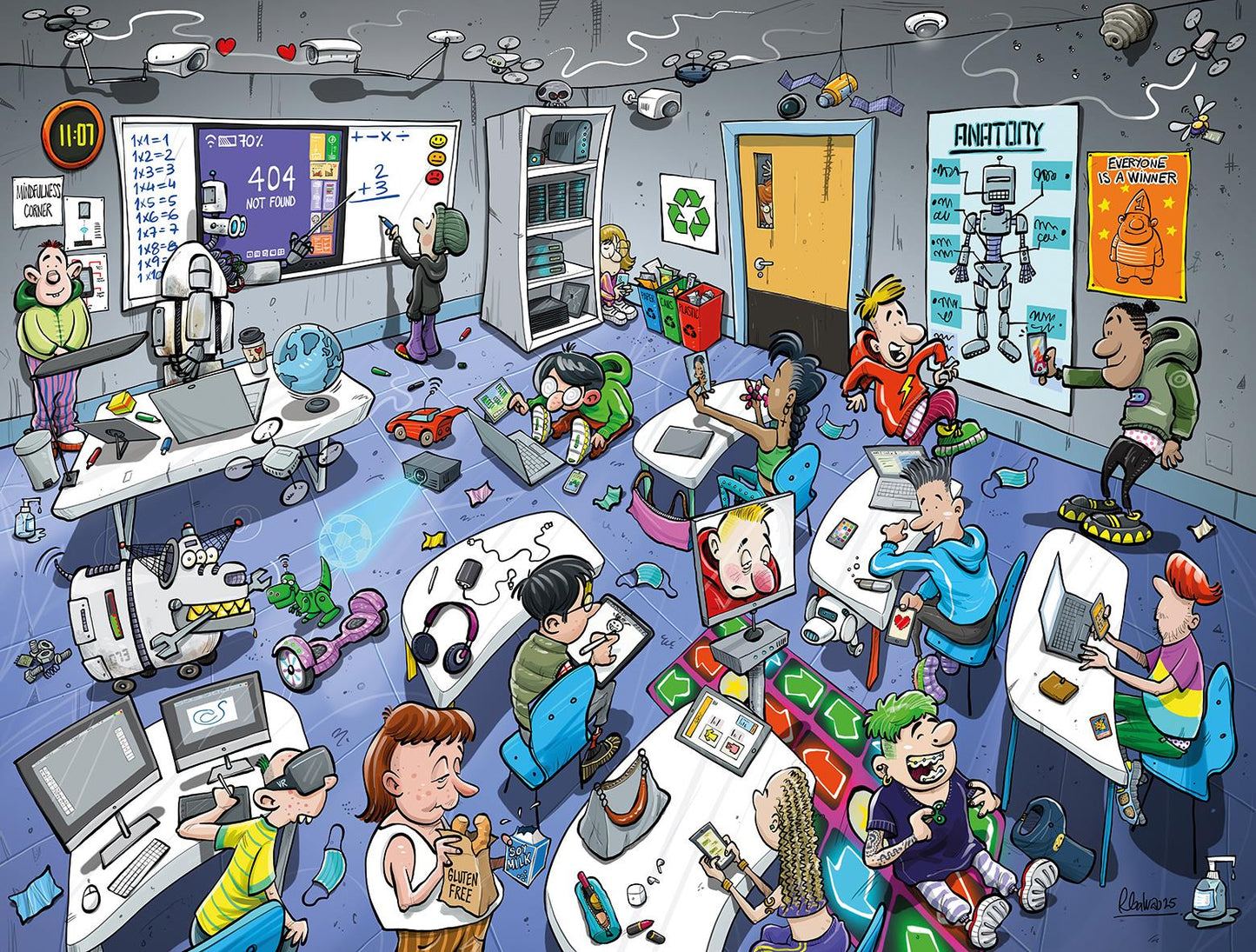 Djigsaw Vu In the Classroom 2 x  1000 Piece Jigsaw Puzzle Set