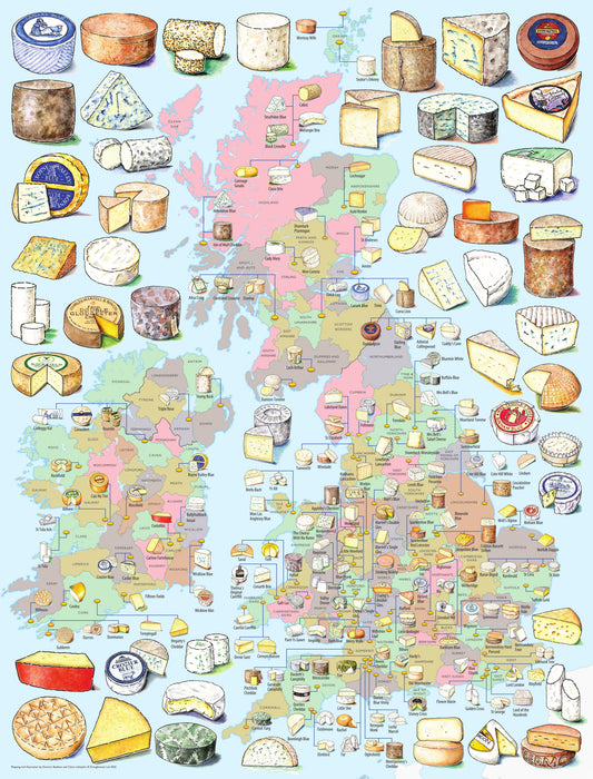 A Cheesemonger's Map of British & Irish Cheese 1000 Piece Jigsaw Puzzle