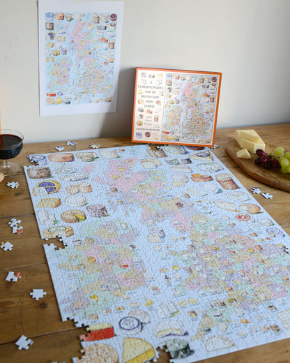 A Cheesemonger's Map of British & Irish Cheese 1000 Piece Jigsaw Puzzle