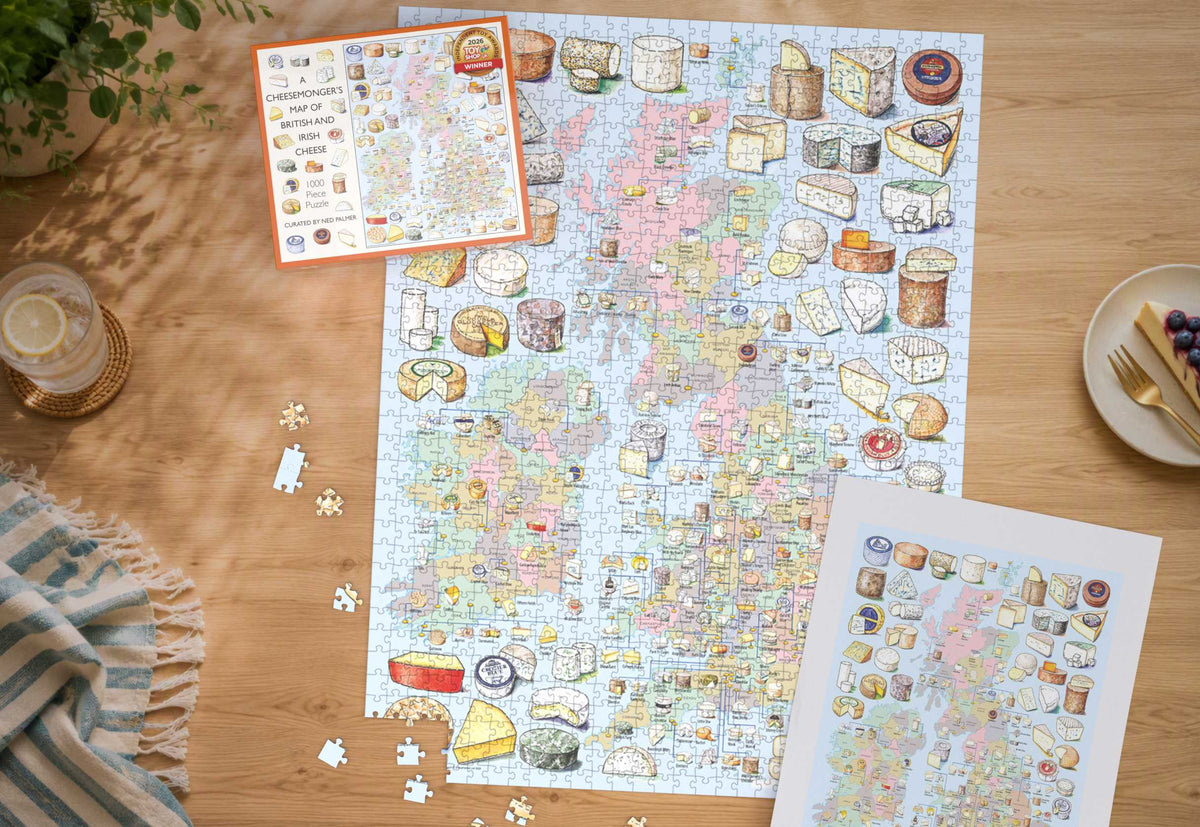 A Cheesemonger's Map of British & Irish Cheese 1000 or 300 Piece Jigsaw Puzzle