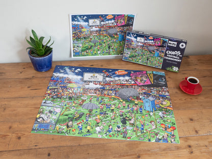 Chaos at The Football Tournament No.25 1000 Piece Jigsaw Puzzle