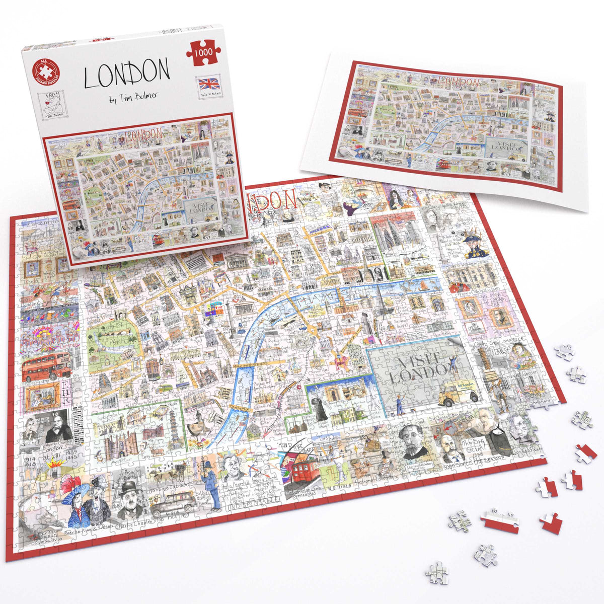 Map of London - Tim Bulmer 1000 Piece Jigsaw Puzzle