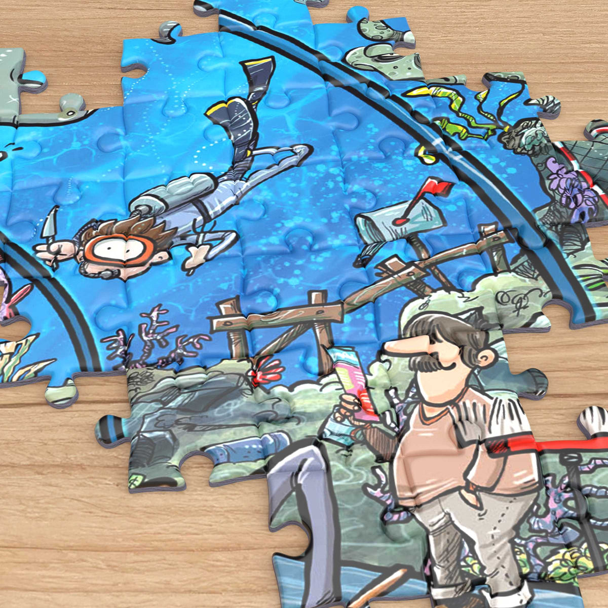 Chaos at the Aquarium 1000 or 500 Piece Jigsaw Puzzle - Chaos no. 21