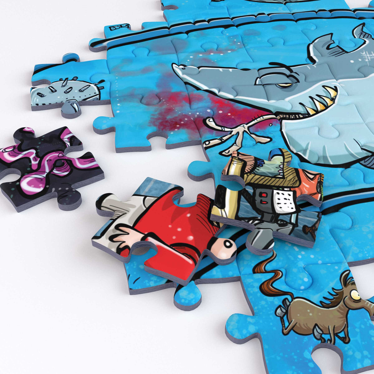 Chaos at the Aquarium 1000 or 500 Piece Jigsaw Puzzle - Chaos no. 21
