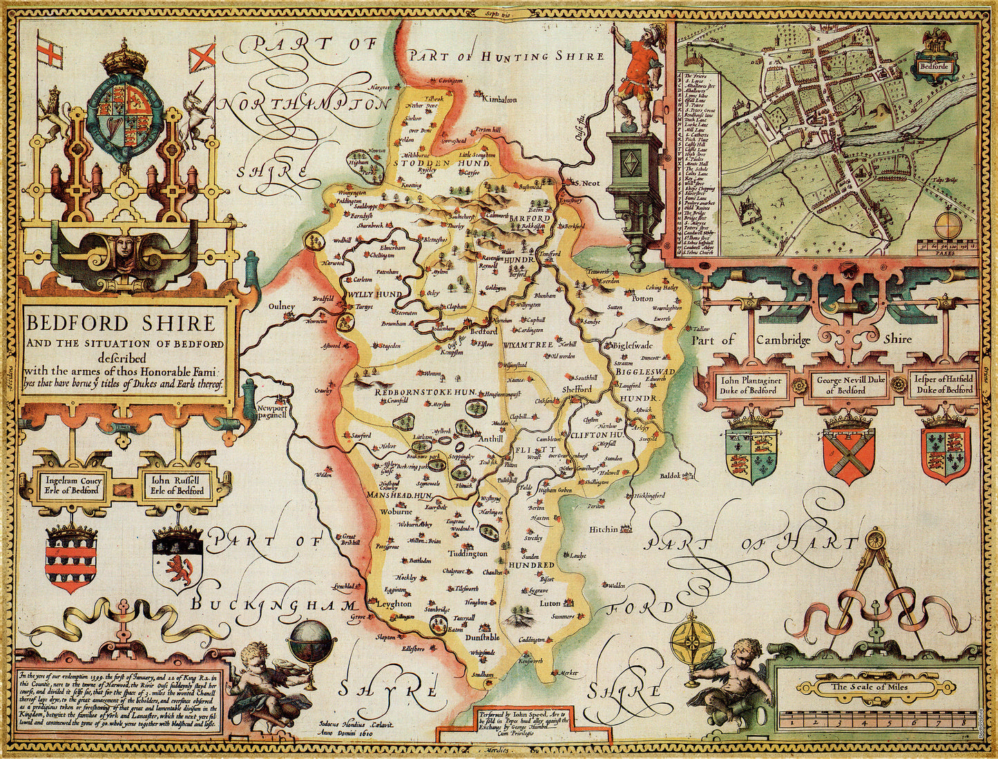 Bedfordshire Historical Map 1000 Piece Jigsaw Puzzle (1610)