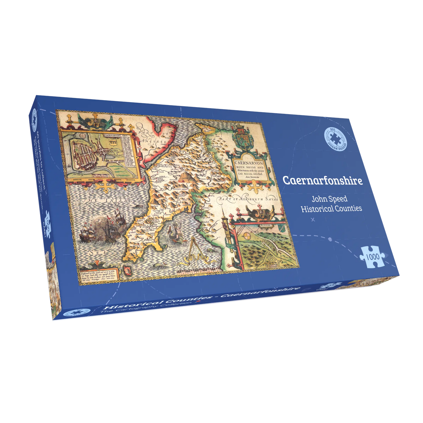 Caernarfonshire Historical Map 1000 Piece Jigsaw Puzzle (1610)