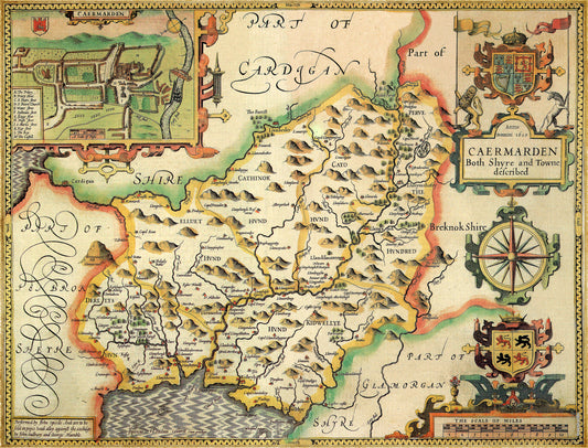 Carmarthenshire Historical Map 1000 Piece Jigsaw Puzzle (1610)