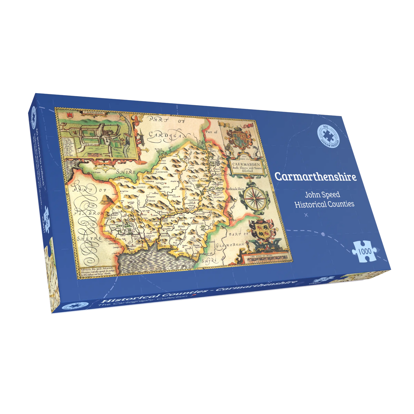 Carmarthenshire Historical Map 1000 Piece Jigsaw Puzzle (1610)