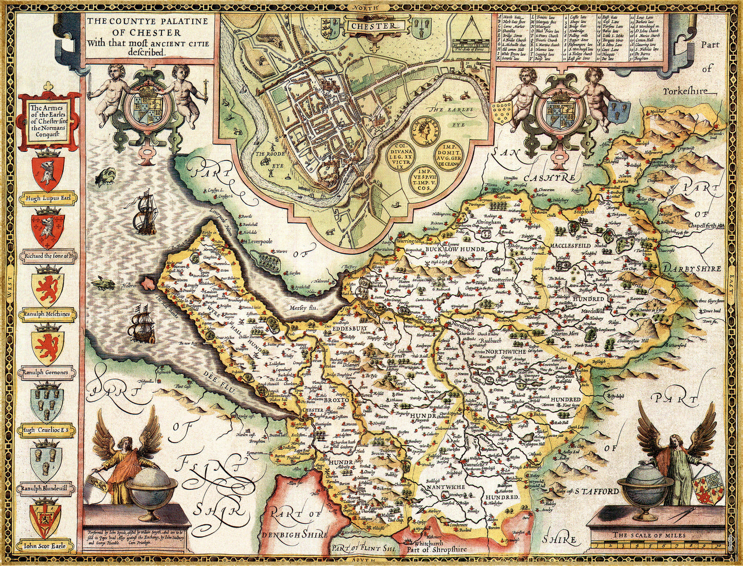 Cheshire Historical Map 1000 Piece Jigsaw Puzzle (1610)
