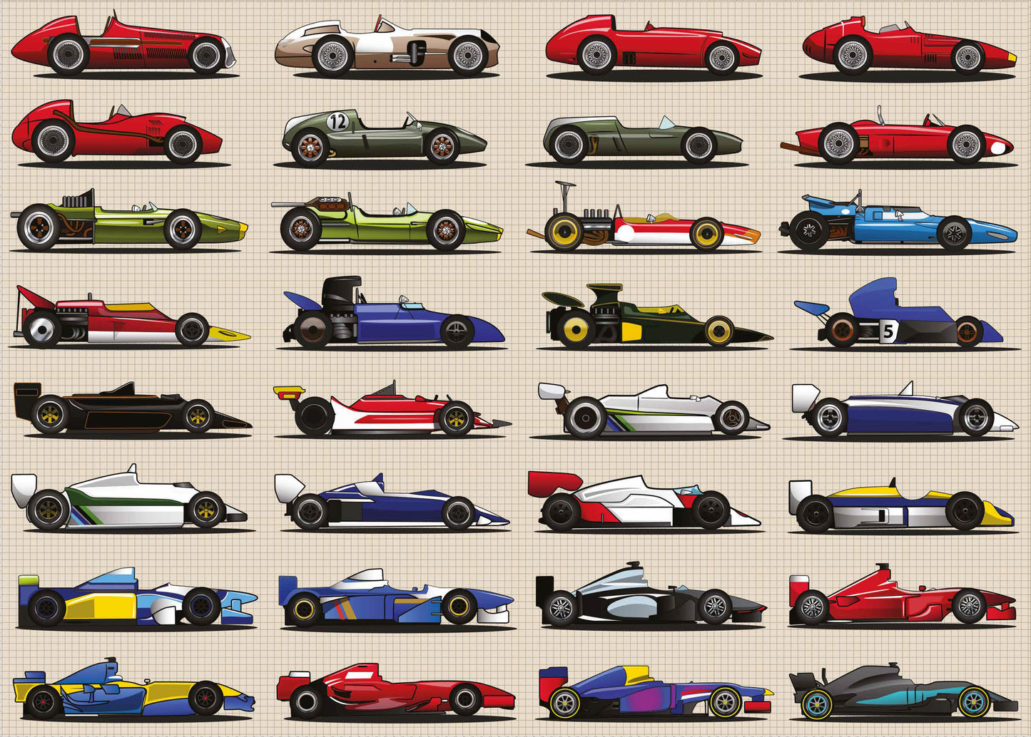 Grand Prix Cars 1000 Piece Jigsaw Puzzle