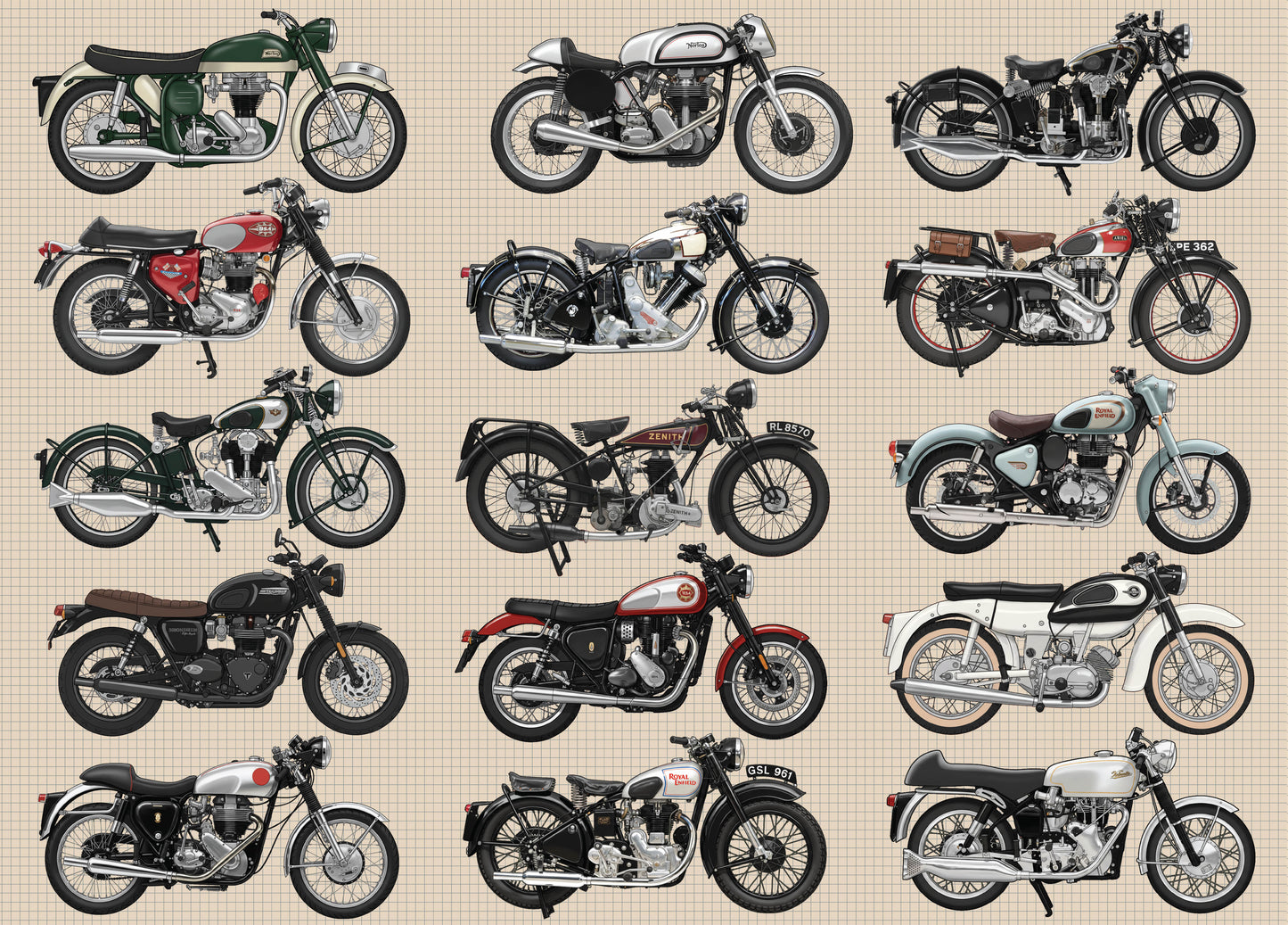 British Motorcycles 1000 Piece Jigsaw
