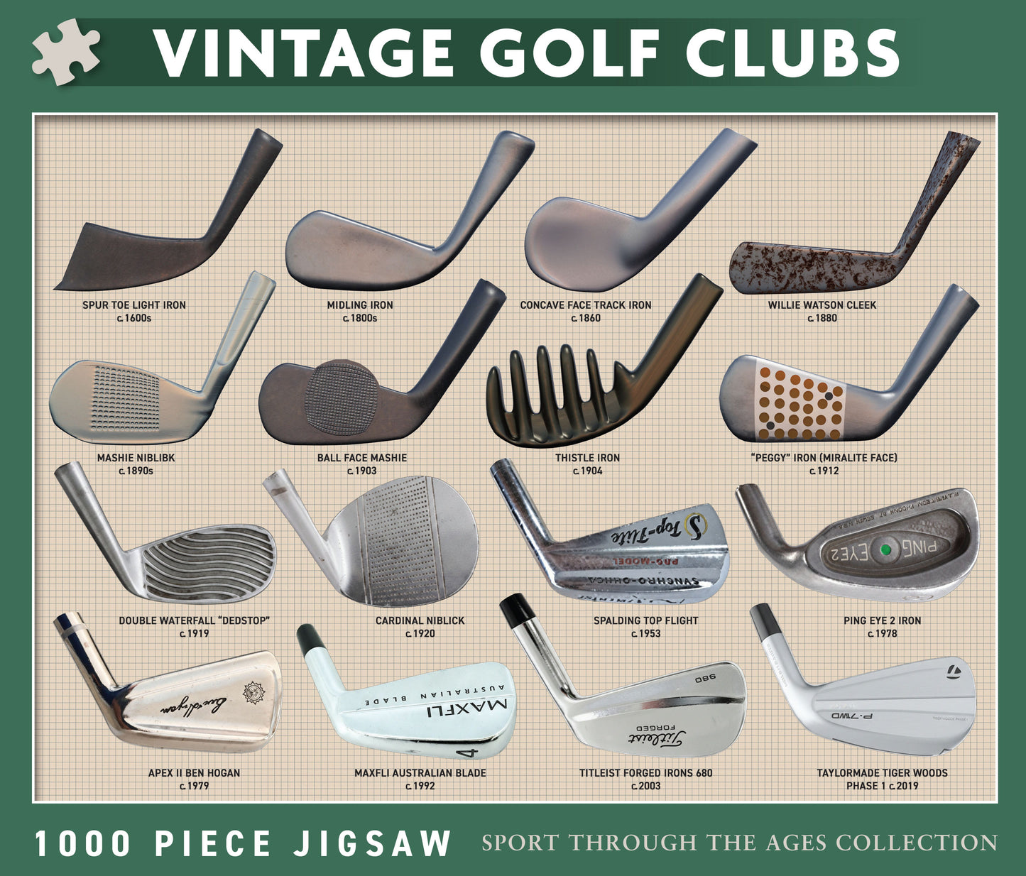 Vintage Golf Clubs 1000 Piece Jigsaw Puzzle