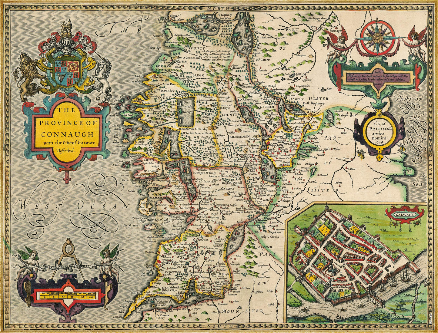Connacht Historical Map 1000 Piece Jigsaw Puzzle (1610)