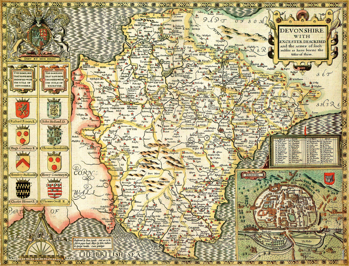 Devon Historical Map 1000 Piece Jigsaw Puzzle (1610)