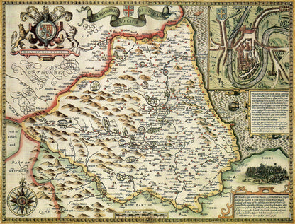 Durham Historical Map 1000 Piece Jigsaw Puzzle (1610)