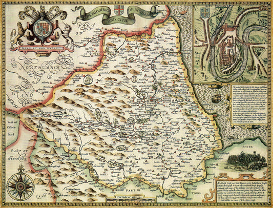 Durham Historical Map 1000 Piece Jigsaw Puzzle (1610)