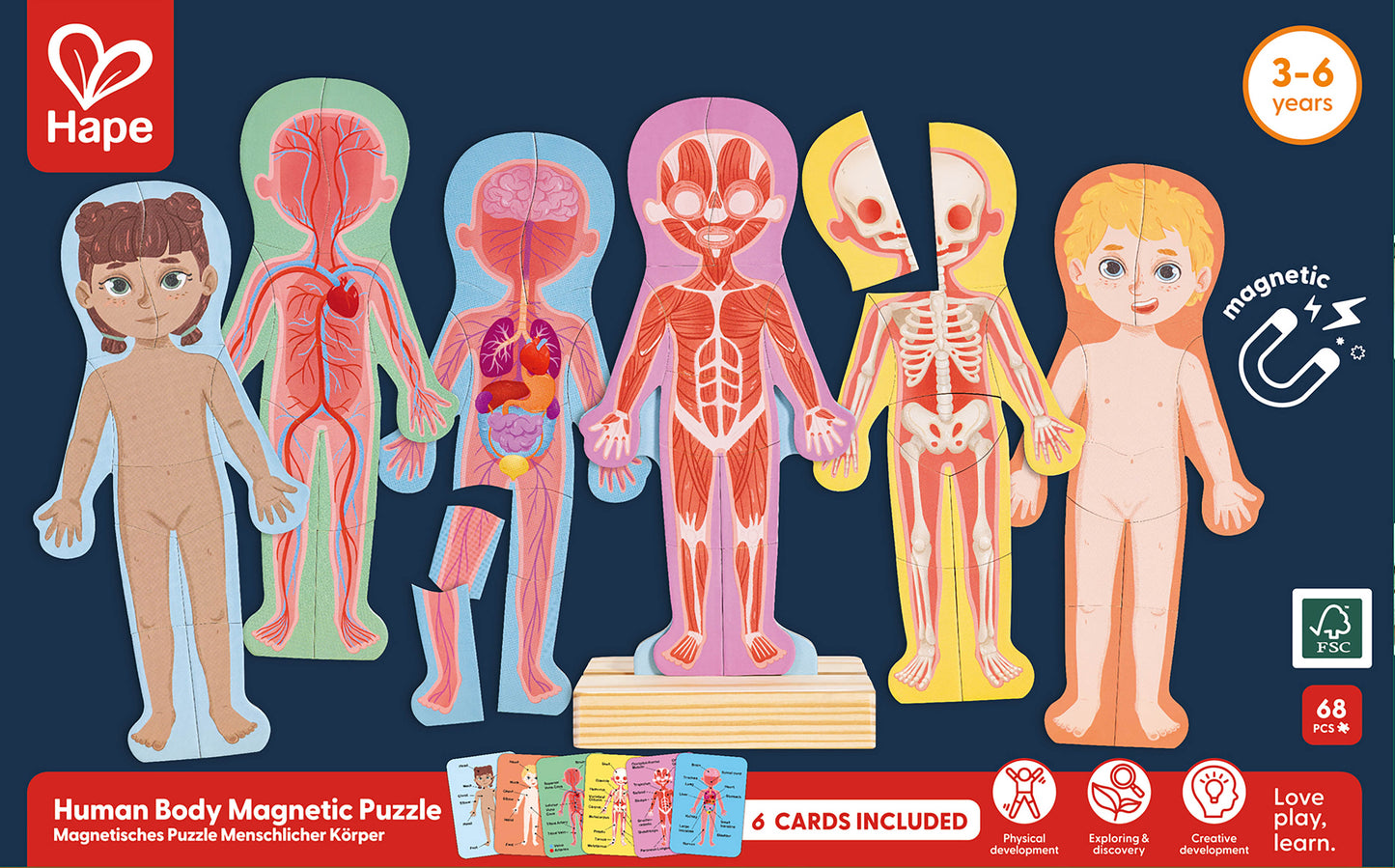 Human Body Magnetic 68 Piece Jigsaw Puzzle