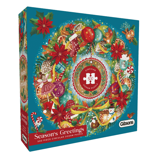 Season’s Greetings - Claire Comerford – Circular 500 Piece Jigsaw Puzzle