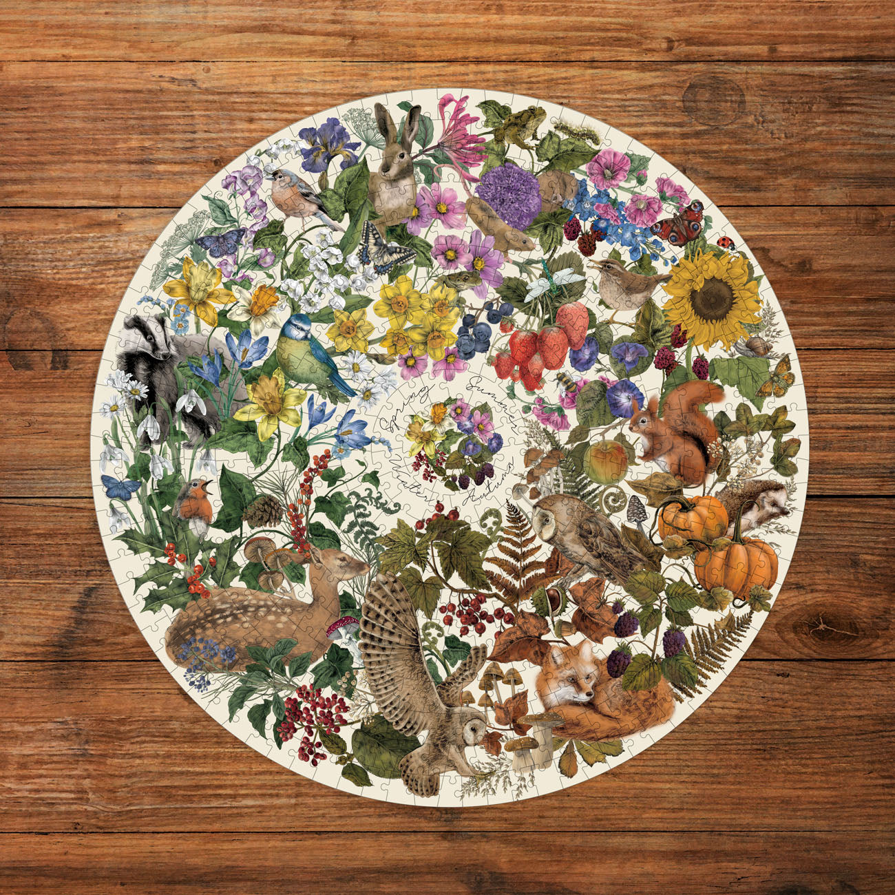 The Art File: Nature's Seasons 500 Piece Cicular Jigsaw Puzzle