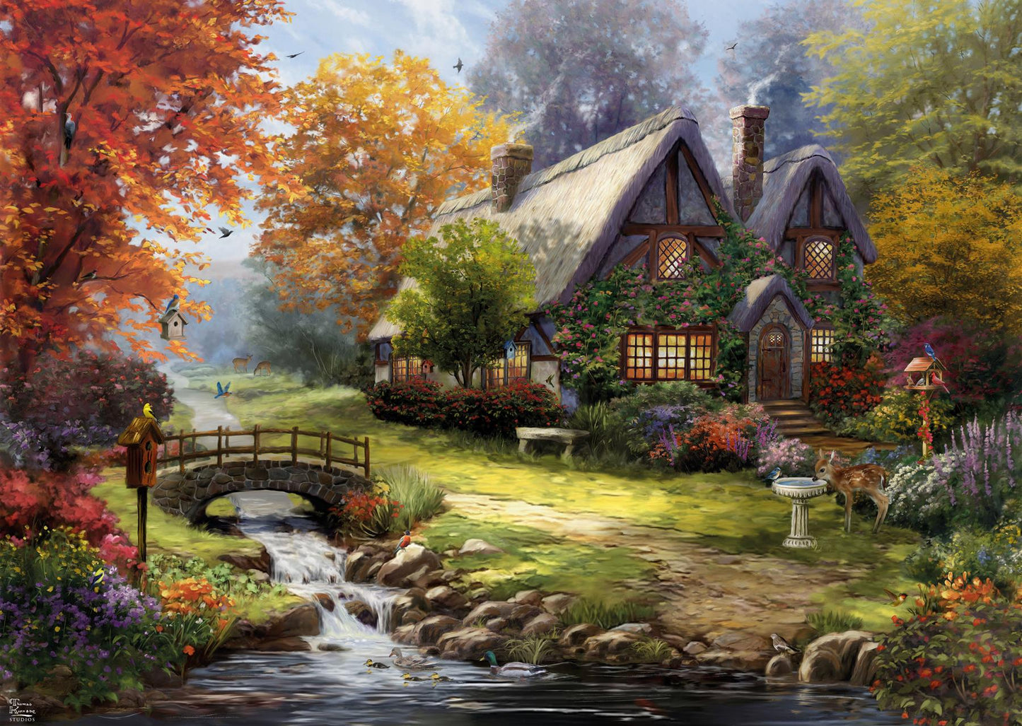 Thomas Kinkade: Birdsong Cottage 1000 Piece Jigsaw Puzzle