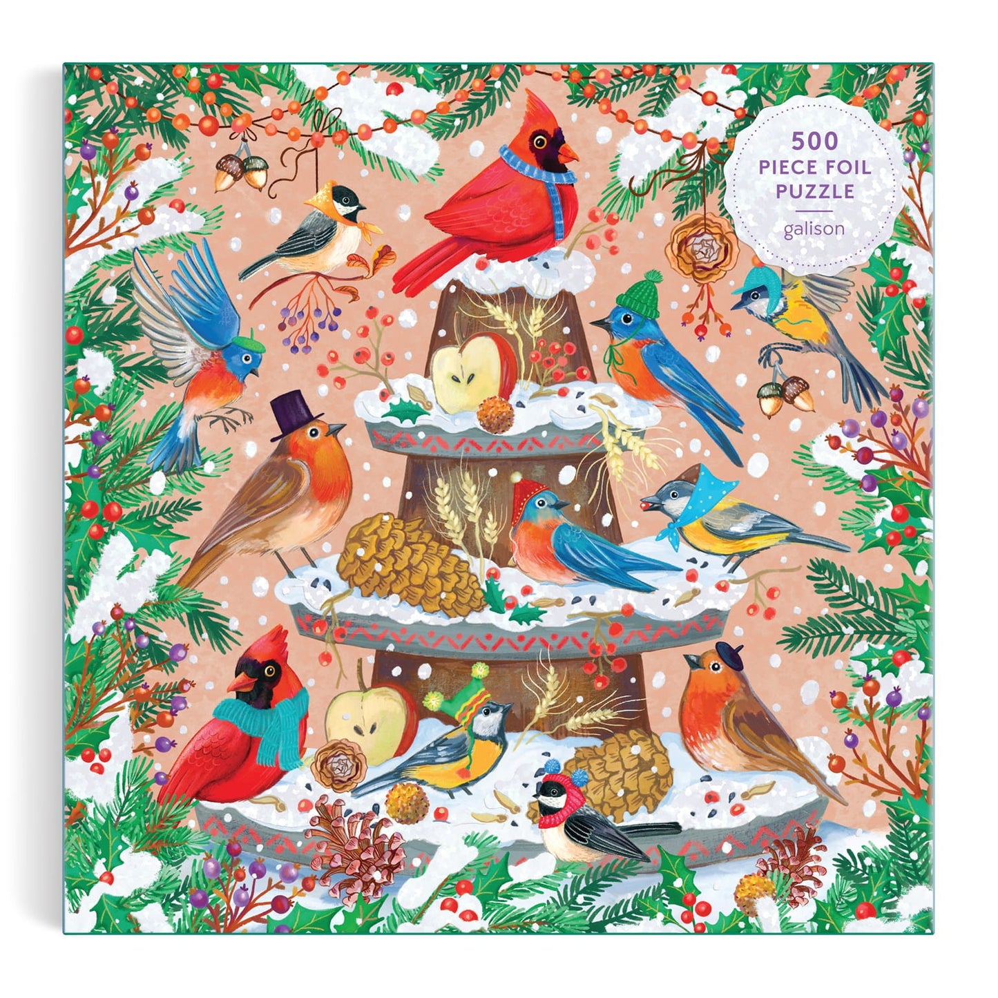 Festive Feathers 500 Piece Foil Jigsaw Puzzle