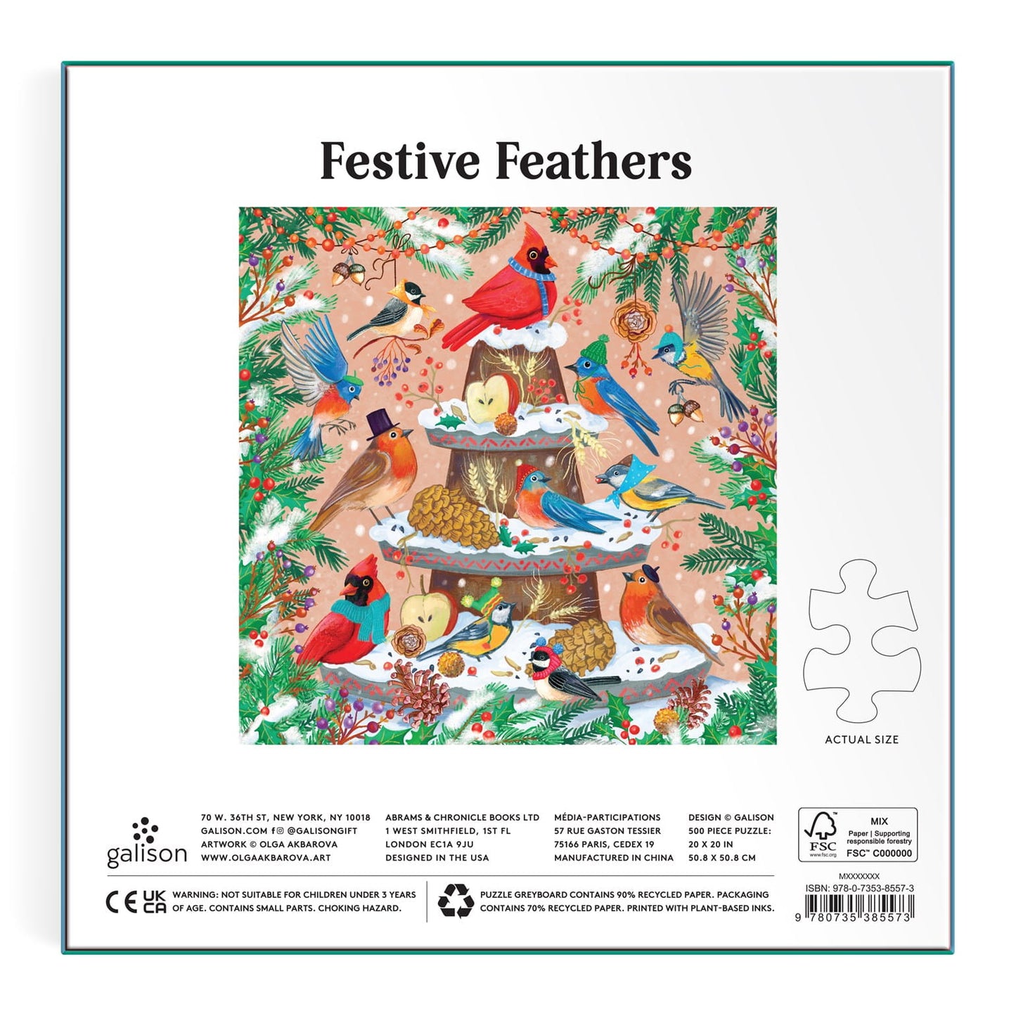 Festive Feathers 500 Piece Foil Jigsaw Puzzle