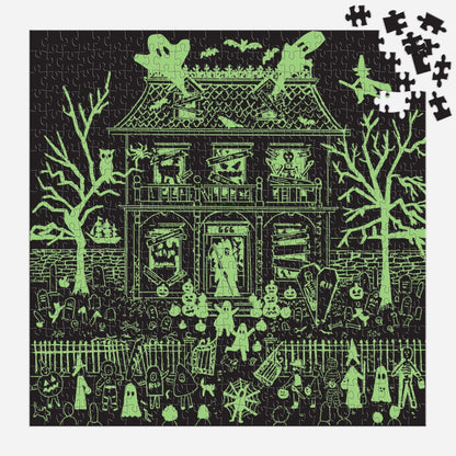 Michael Storrings Haunted House 500 Piece Glow in the Dark Jigsaw Puzzle