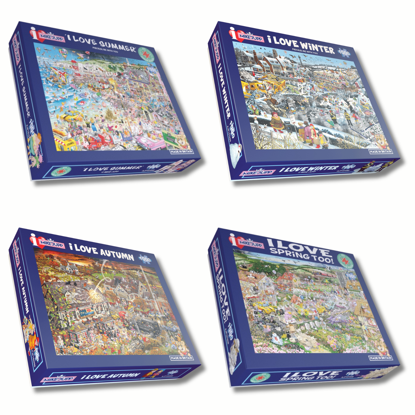 Mike Jupp I Love The Seasons 4 x 1000 Piece Jigsaw Puzzle Bundle