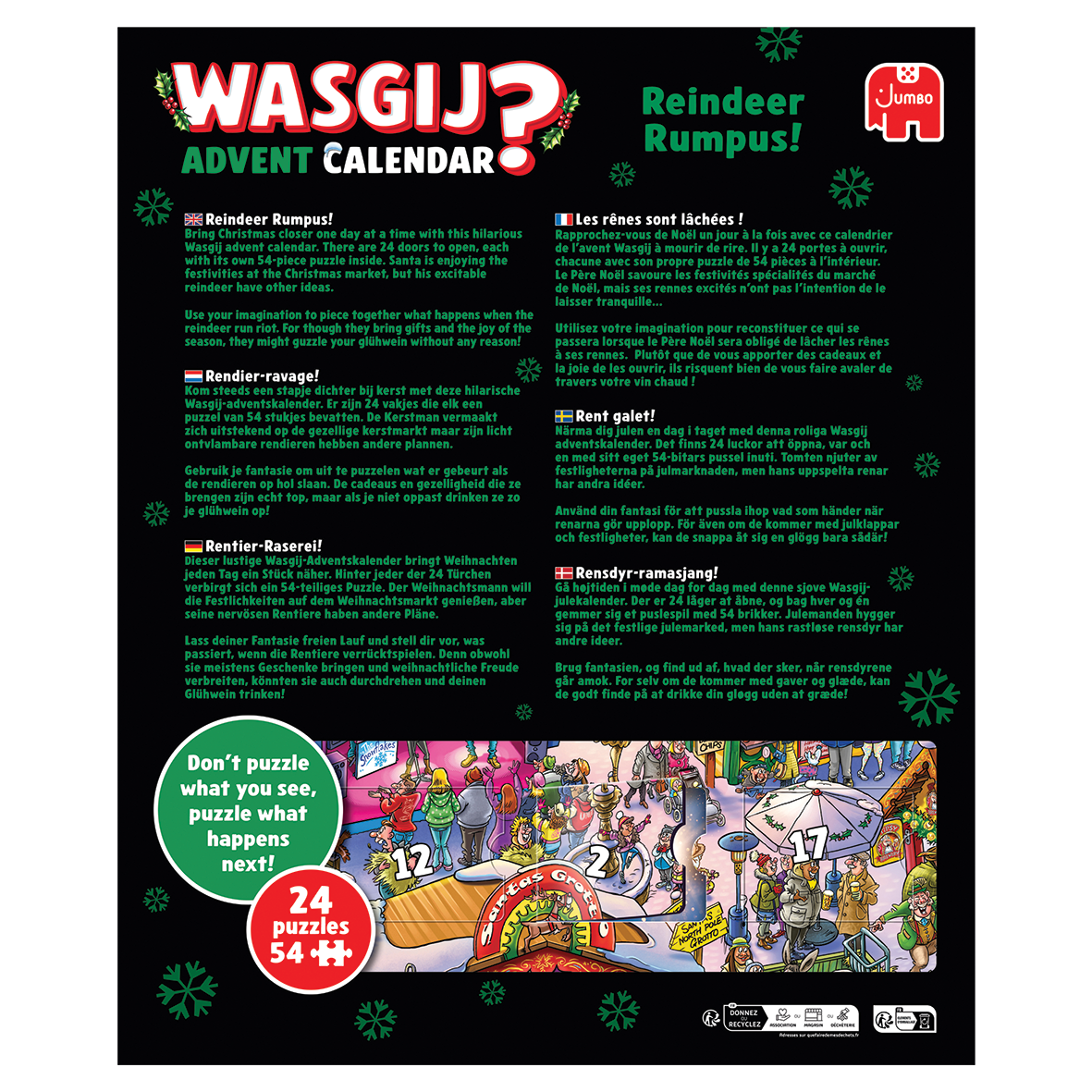PRE-ORDER Wasgij Advent Calendar 2025 Reindeer Rumpus!