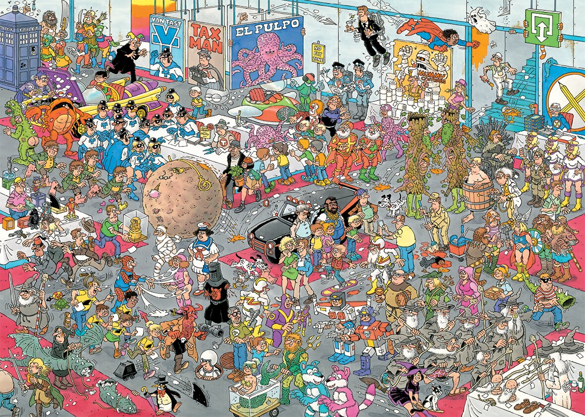 Jan van Haasteren Give us Some Space & All Dressed Up 2 x 1000 Piece Jigsaw Puzzle Set