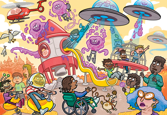 PRE-ORDER Wasgij Junior 4 Alien Invasion 240 Piece Jigsaw Puzzle