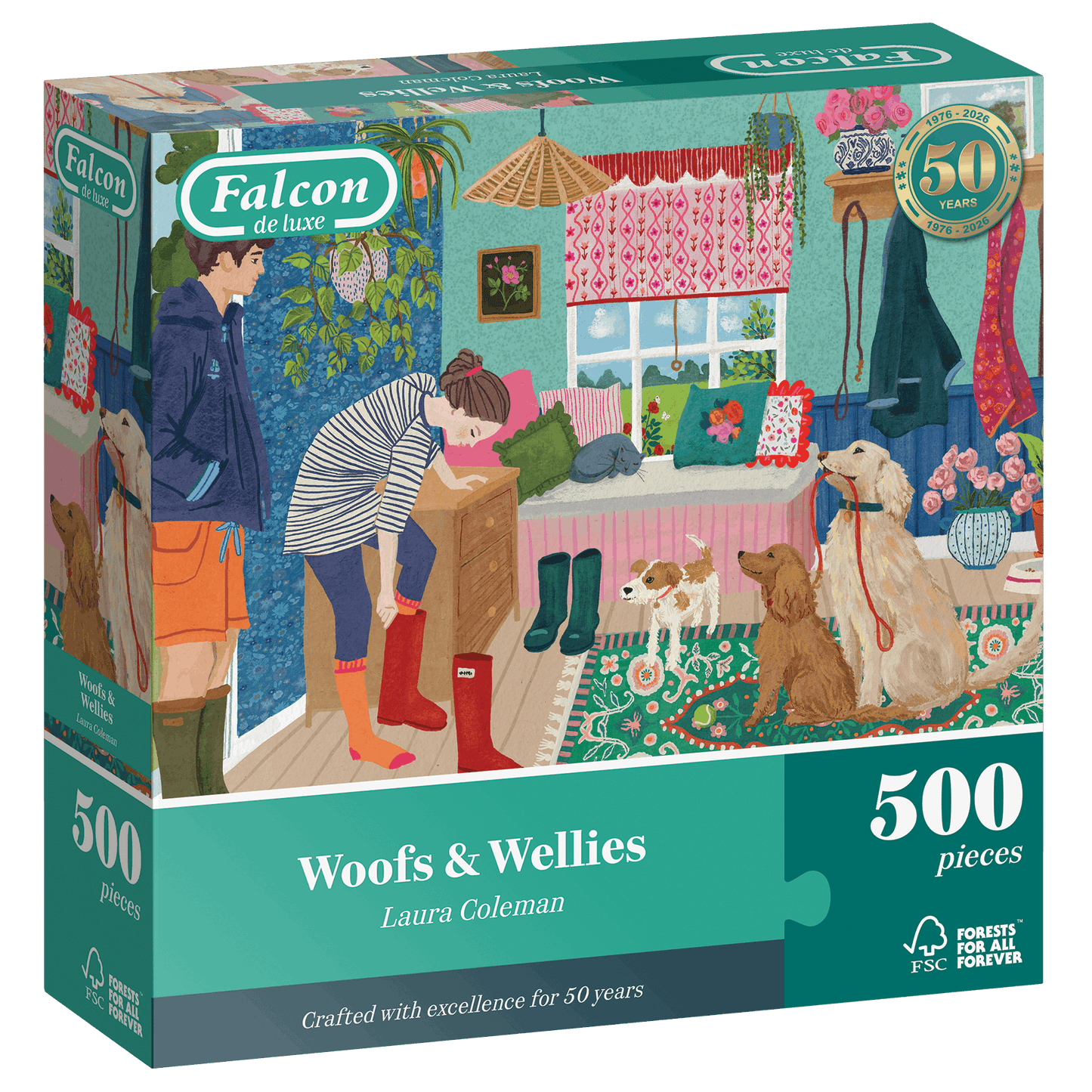 Falcon de luxe Woofs & Wellies 500 Piece Jigsaw Puzzle