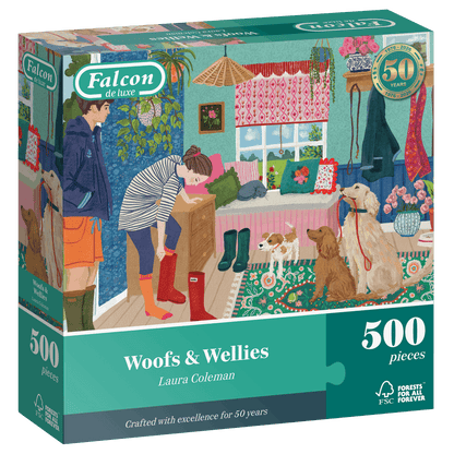 Falcon de luxe Woofs & Wellies 500 Piece Jigsaw Puzzle