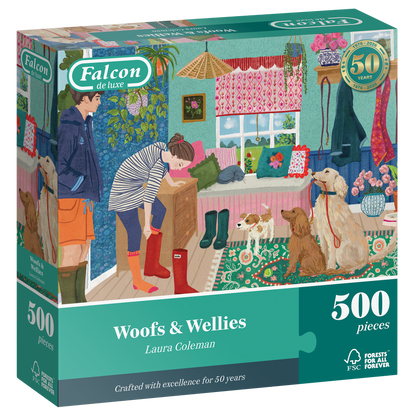 Falcon de luxe Woofs & Wellies 500 Piece Jigsaw Puzzle