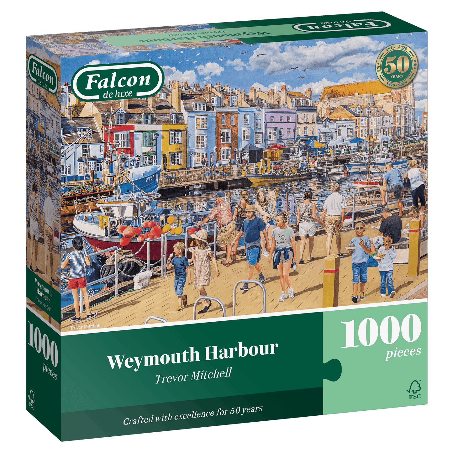PRE-ORDER Falcon de luxe Weymouth Harbour 1000 Piece Jigsaw Puzzle