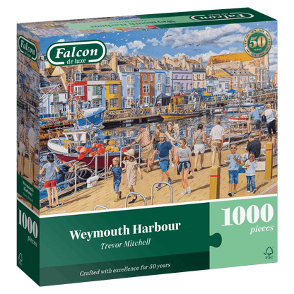 PRE-ORDER Falcon de luxe Weymouth Harbour 1000 Piece Jigsaw Puzzle