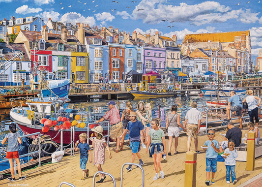 PRE-ORDER Falcon de luxe Weymouth Harbour 1000 Piece Jigsaw Puzzle