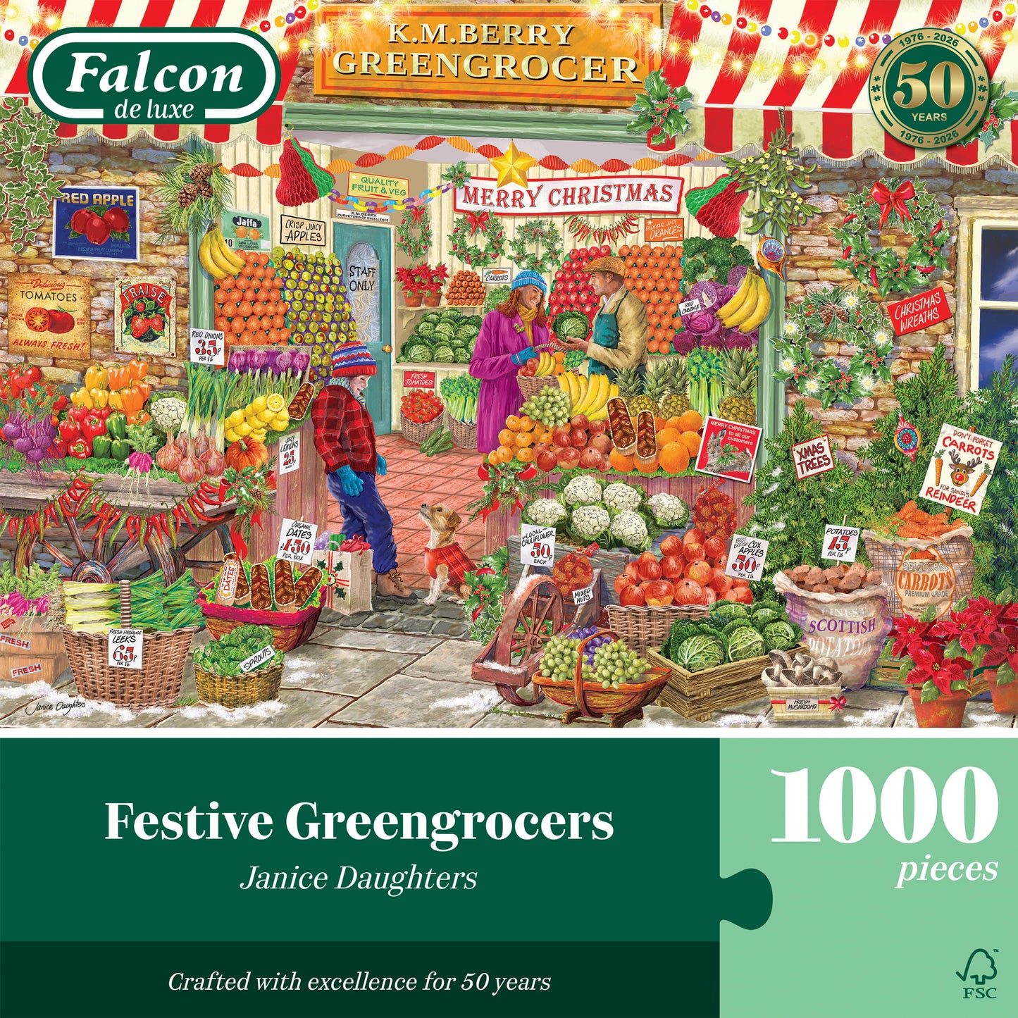 PRE-ORDER Falcon de Luxe Festive Greengrocers 1000 Piece Jigsaw Puzzle