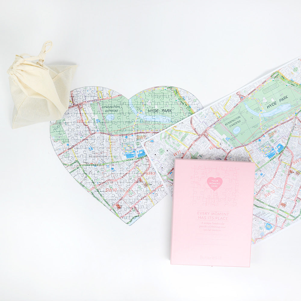 Hometown Heart-Shaped UK Map Jigsaw