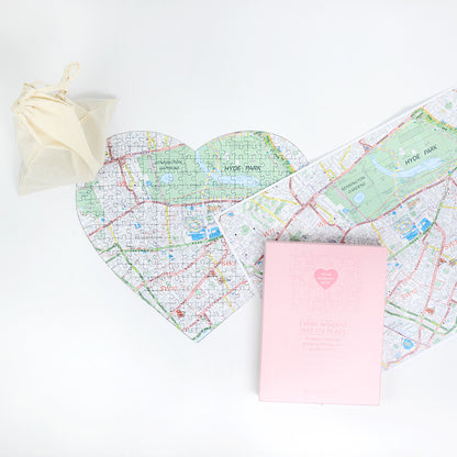 Hometown Heart-Shaped UK Map Jigsaw