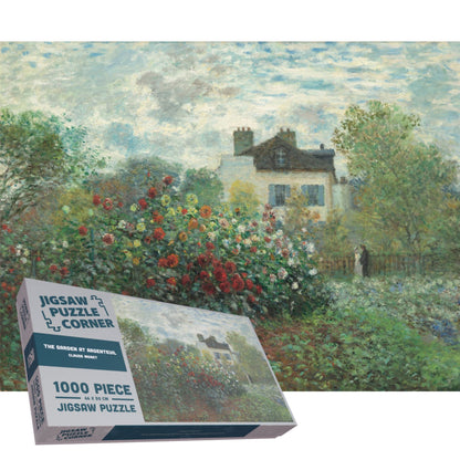 A Corner of the Garden with Dahlias, Argenteuil Fine Art Jigsaw Puzzle by Claude Monet