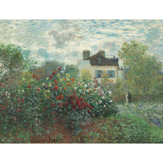 A Corner of the Garden with Dahlias, Argenteuil Fine Art Jigsaw Puzzle by Claude Monet