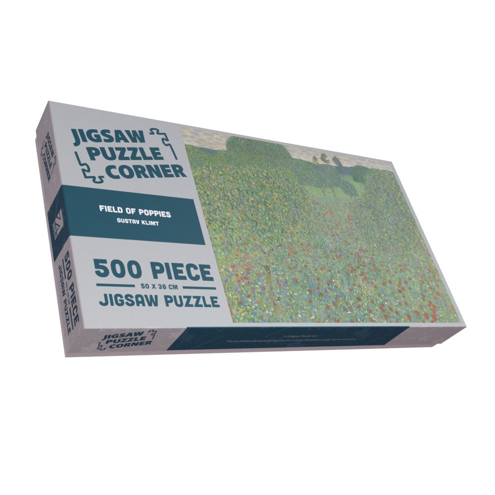 Field of Poppies Fine Art Landscape Jigsaw Puzzle by Gustav Klimt