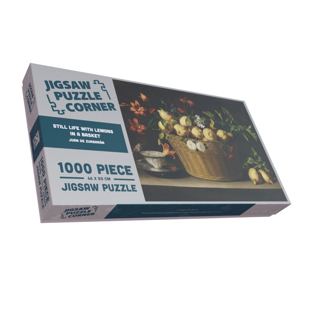 Still Life with Lemons in a Basket Fine Art Jigsaw Puzzle by Juan de Zurbarán